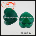 14mm faceted heart green jade